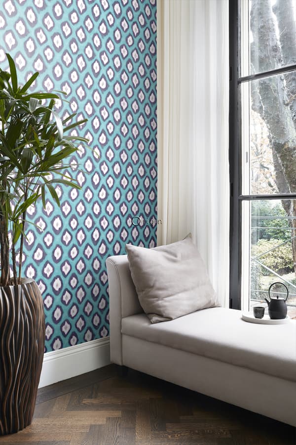 Origin Wallcoverings tapet Ikat turkost 53 cm x 10,05 m