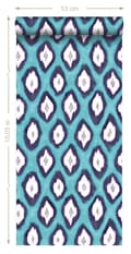 Miniatyrbild 8 av 8: Origin Wallcoverings tapet Ikat turkost 53 cm x 10,05 m