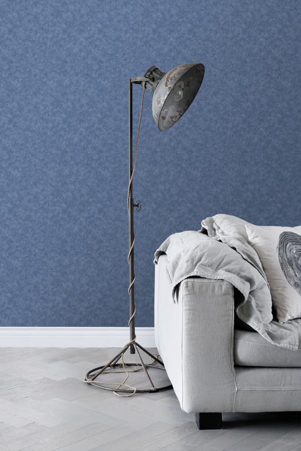 ESTAhome tapet ensfarvet blåt 53 cm x 10,05 m