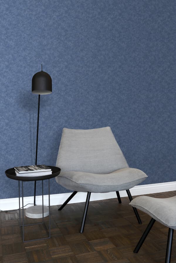 ESTAhome tapet ensfarvet blåt 53 cm x 10,05 m