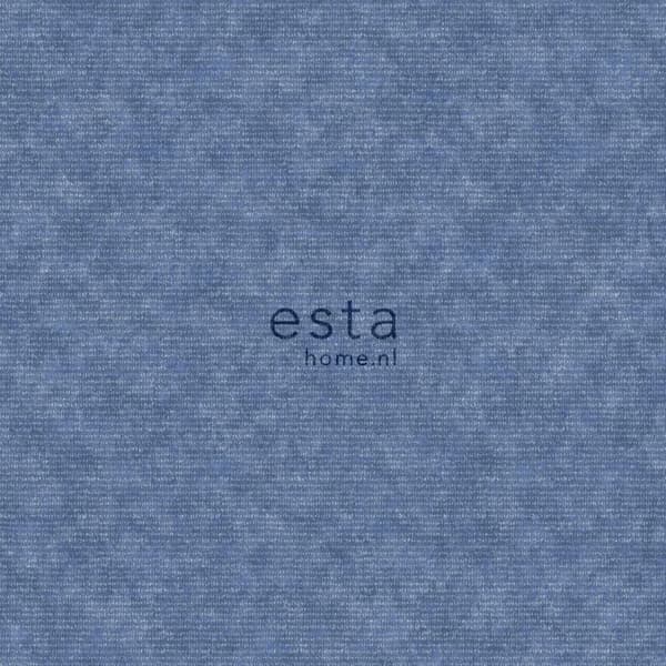 ESTAhome tapet ensfarvet blåt 53 cm x 10,05 m