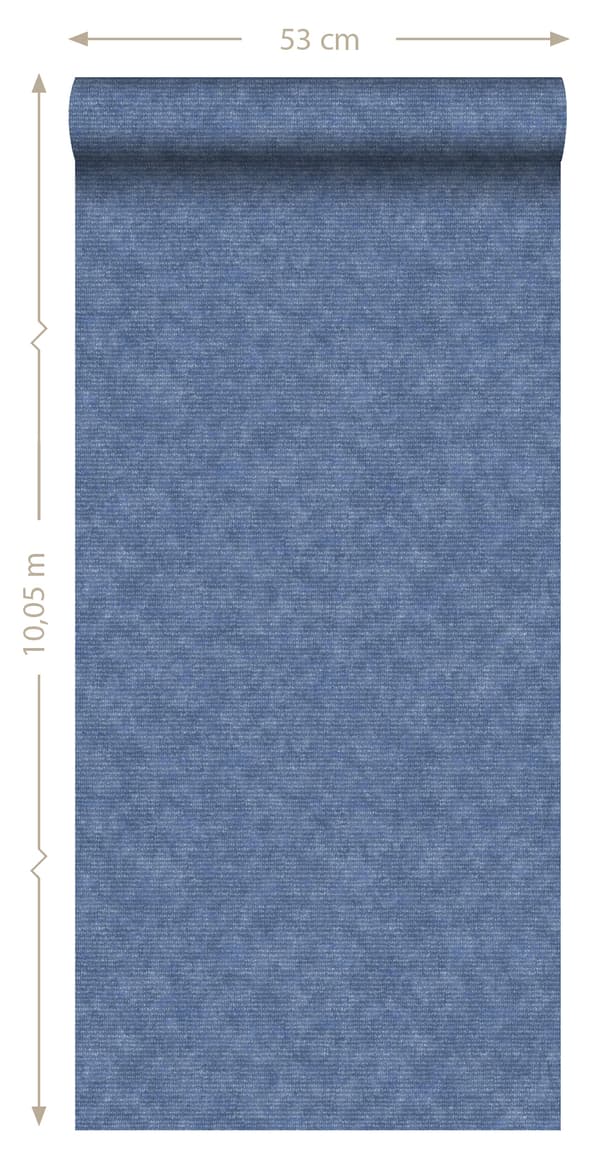 ESTAhome tapet ensfarvet blåt 53 cm x 10,05 m