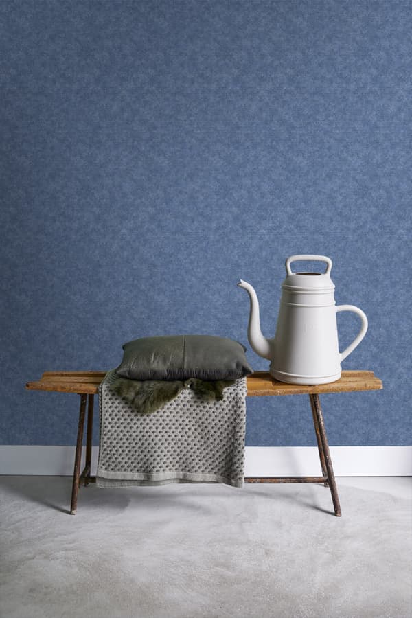 ESTAhome tapet ensfarvet blåt 53 cm x 10,05 m