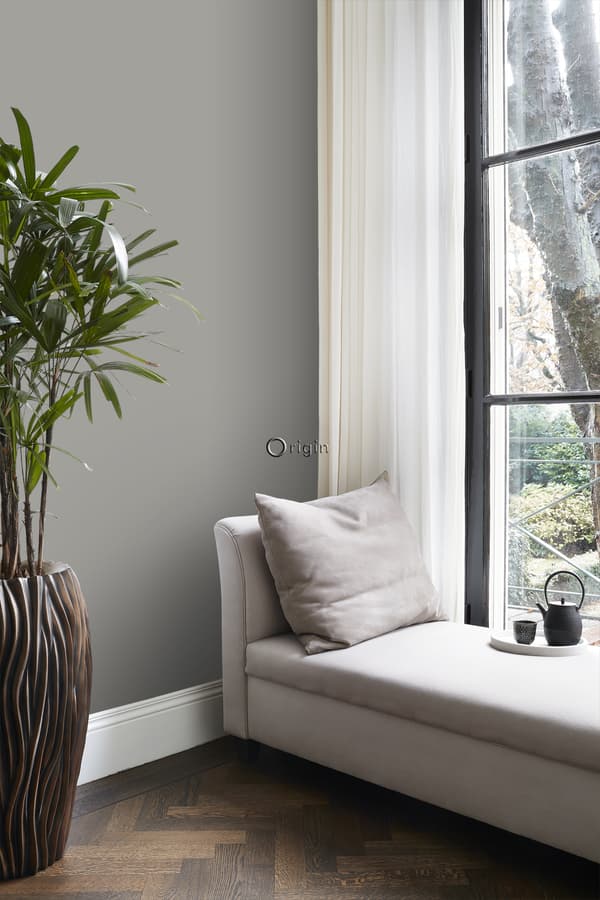 Origin Wallcoverings tapet ensfarvet gråt 53 cm x 10,05 m