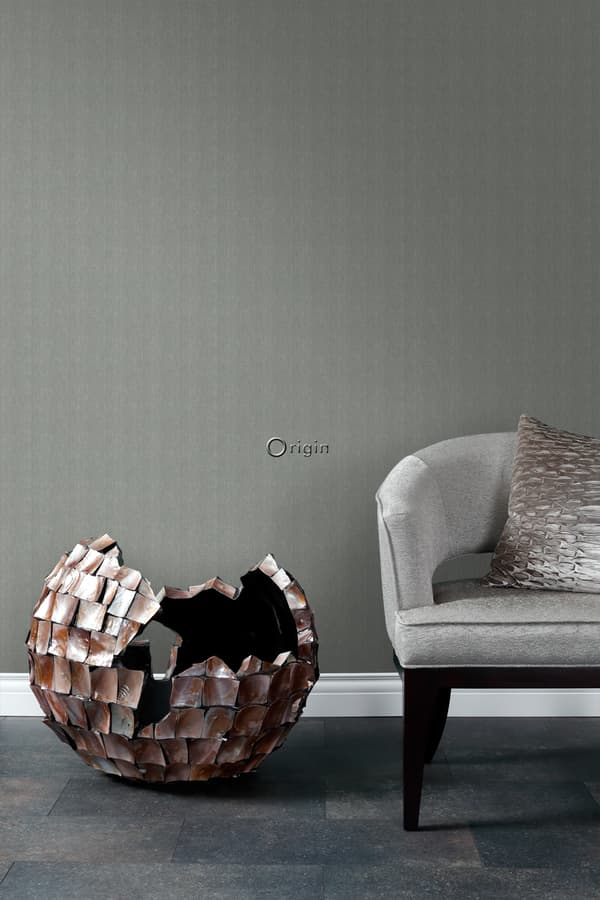 Origin Wallcoverings tapet fiskbensväv blågrå 0,53 x 10,05 m