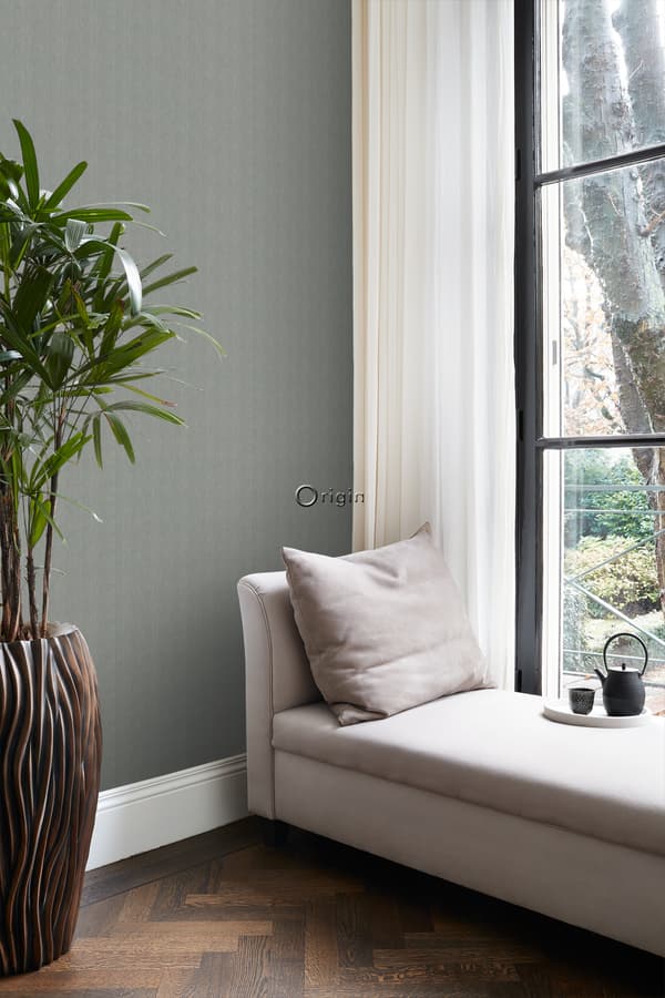 Origin Wallcoverings tapet fiskbensväv blågrå 0,53 x 10,05 m