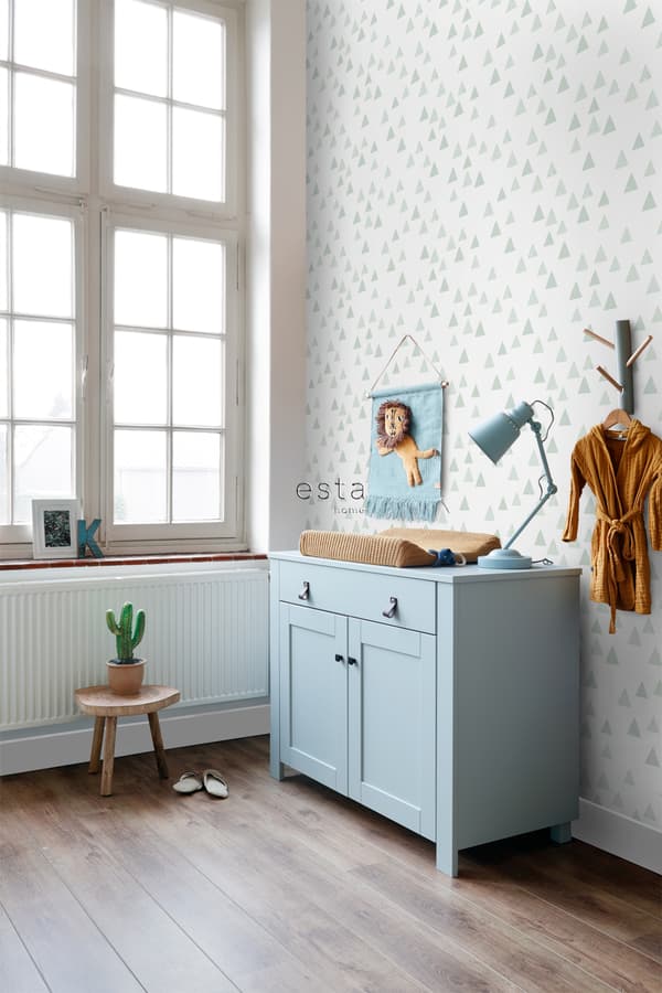 ESTAhome tapet grafiska trianglar mintgrönt 0,53 x 10,05 m