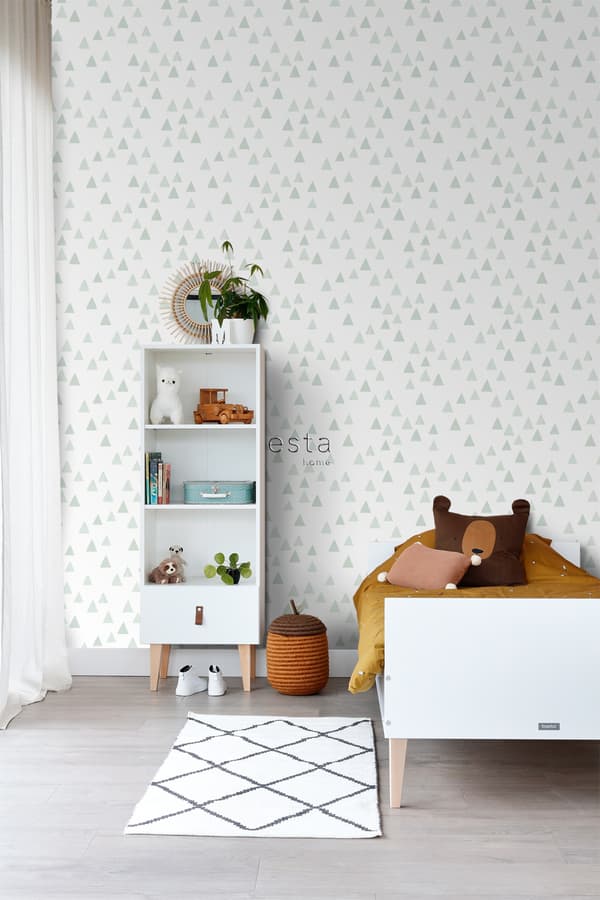 ESTAhome tapet grafiska trianglar mintgrönt 0,53 x 10,05 m