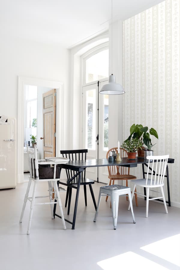 ESTAhome tapet barokmønster hvidt og sølv 53 cm x 10,05 m