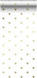 Miniatyrbillede 1 af 7: Origin Wallcoverings tapet små hjerter hvidt og guld 0,53 x 10,05 m