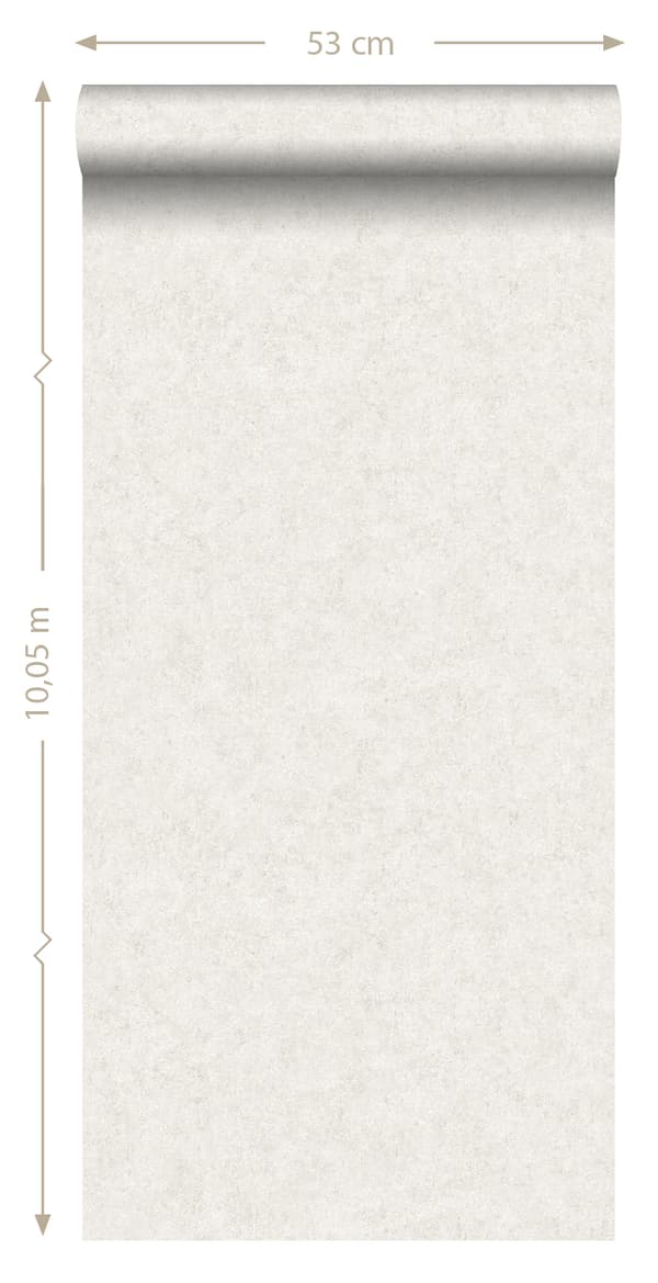 ESTAhome tapet ensfarvet beton-look off-hvidt - 138228 - 53 cm x 10,05 m
