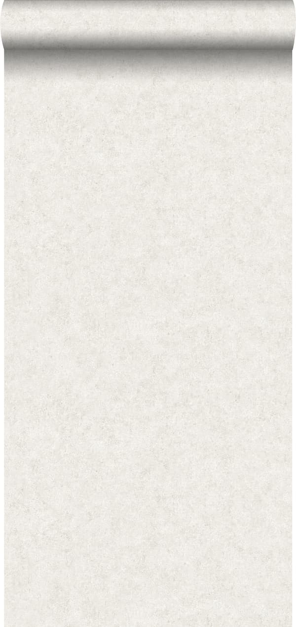 ESTAhome tapet ensfarvet beton-look off-hvidt - 138228 - 53 cm x 10,05 m
