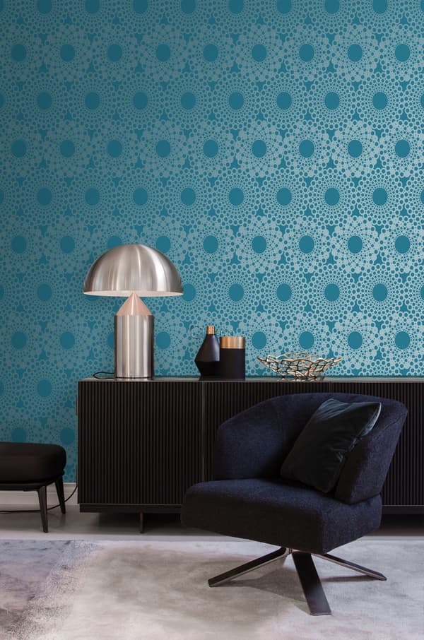 Origin Wallcoverings tapet grafisk form bensinblått 53 cm x 10,05 m