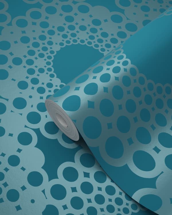 Origin Wallcoverings tapet grafisk form bensinblått 53 cm x 10,05 m