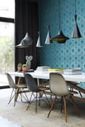Miniatyrbild 2 av 6: Origin Wallcoverings tapet grafisk form bensinblått 53 cm x 10,05 m
