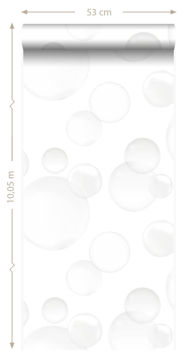 Origin Wallcoverings tapet flytande bubblor varm ljusgrått - 337215 - 53 cm x 10,05 m