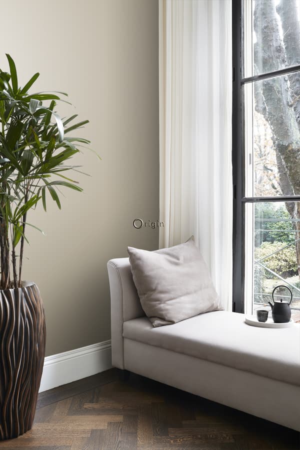 Origin Wallcoverings tapet ensfarvet skinnende beige 53 cm x 10,05 m