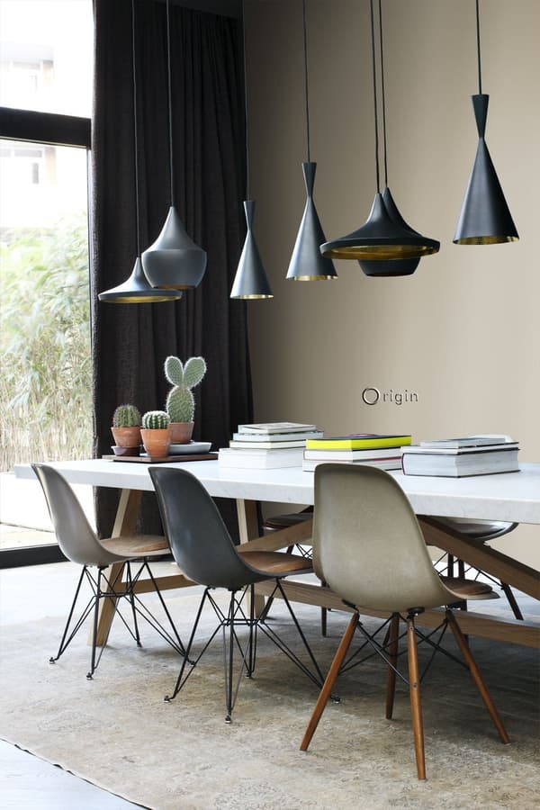 Origin Wallcoverings tapet ensfarvet skinnende beige 53 cm x 10,05 m
