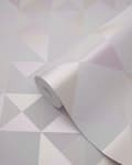 Miniatyrbillede 5 af 7: Origin Wallcoverings tapet trekanter lyst pastelrosa og ferskenfarvet 53 cm x 10,05 m