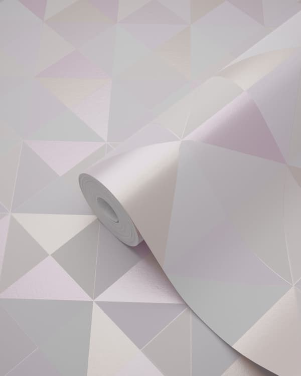 Origin Wallcoverings tapet trekanter lyst pastelrosa og ferskenfarvet 53 cm x 10,05 m