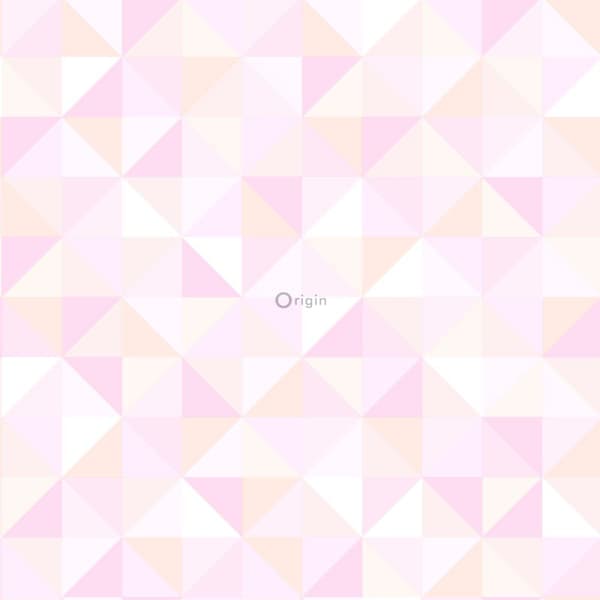 Origin Wallcoverings tapet trekanter lyst pastelrosa og ferskenfarvet 53 cm x 10,05 m