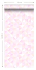 Miniatyrbillede 7 af 7: Origin Wallcoverings tapet trekanter lyst pastelrosa og ferskenfarvet 53 cm x 10,05 m