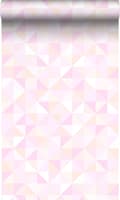 Miniatyrbillede 1 af 7: Origin Wallcoverings tapet trekanter lyst pastelrosa og ferskenfarvet 53 cm x 10,05 m