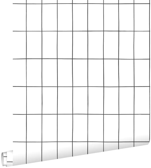 ESTAhome tapet små plattor svart och vitt 0,53 x 10,05 m