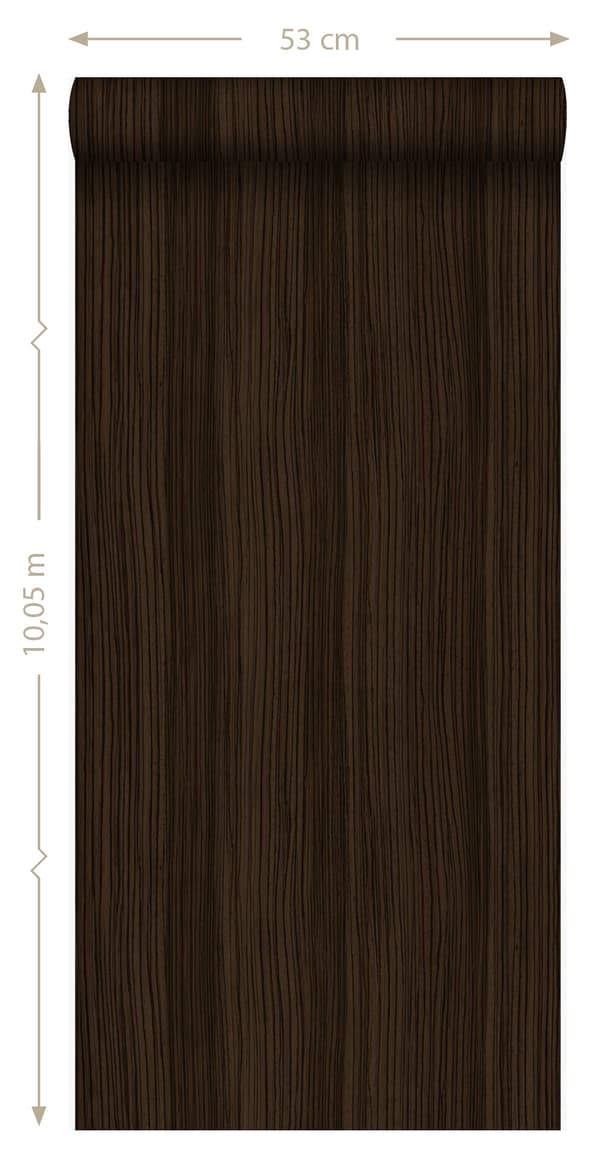 Origin Wallcoverings tapet striber mørkebrunt 53 cm x 10,05 m