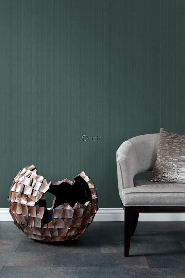 Origin Wallcoverings tapet vävd struktur havsgrönt 0,53 x 10,05 m
