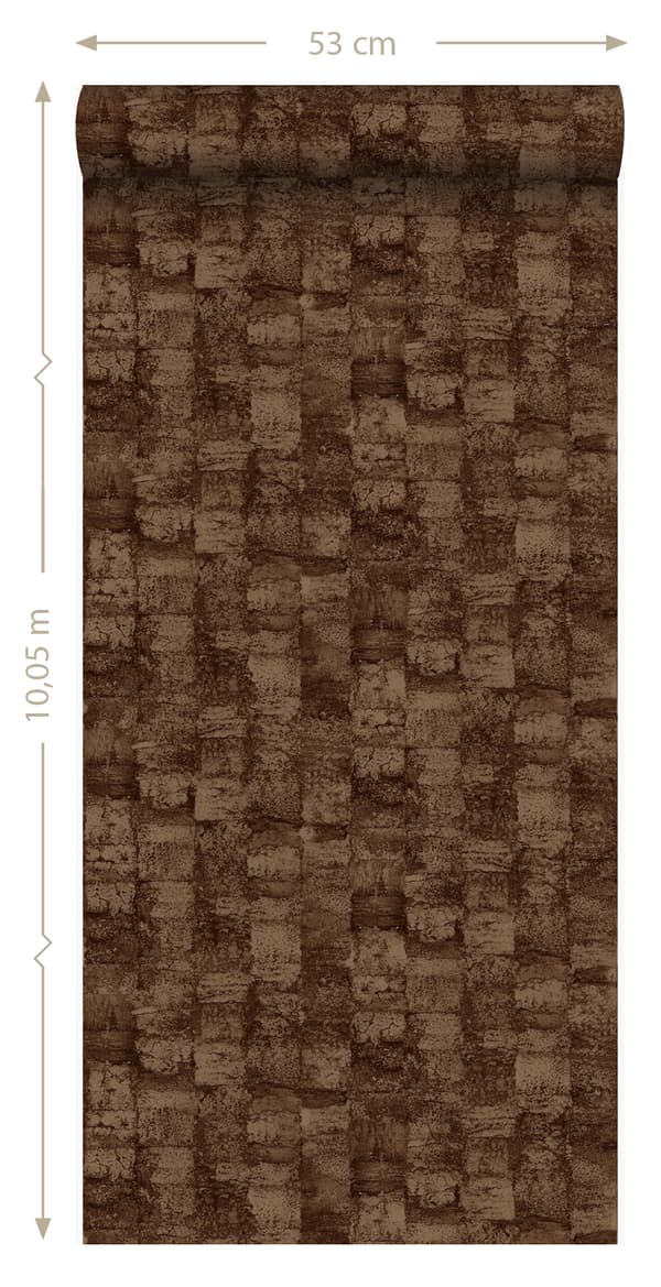 Origin Wallcoverings tapet med struktur skinnende kobberbrunt 53 cm x 10,05 m