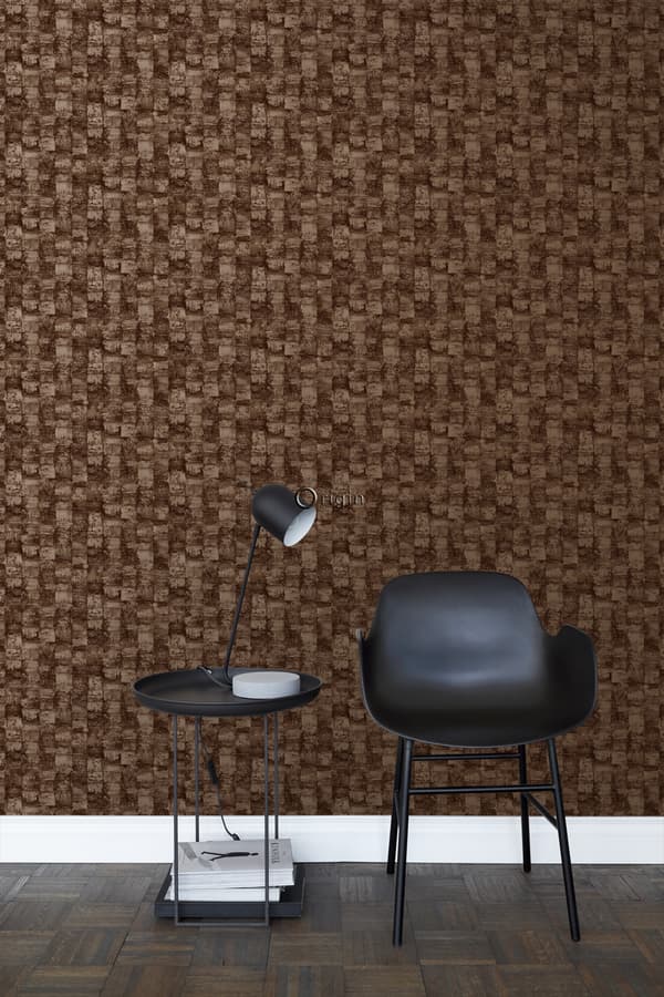 Origin Wallcoverings tapet med struktur skinnende kobberbrunt 53 cm x 10,05 m