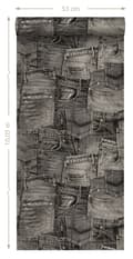Miniatyrbillede 8 af 8: ESTAhome tapet jeansstof sort 53 cm x 10,05 m