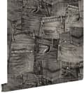 Miniatyrbillede 1 af 8: ESTAhome tapet jeansstof sort 53 cm x 10,05 m