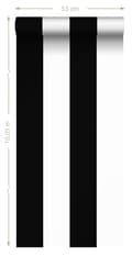 Miniatyrbillede 5 af 5: Sanders & Sanders tapet brede striber sort og hvidt - 935221 - 53 cm x 10,05 m