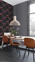 Miniatyrbild 6 av 8: ESTAhome tapet hortensior svart och aubergine 53 cm x 10,05 m