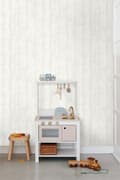 Miniatyrbillede 2 af 7: ESTAhome tapet træstumper hvidt 53 cm x 10,05 m