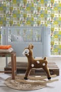 Miniatyrbillede 3 af 5: ESTAhome tapet cirkus orange, mintgrønt og olivengrønt - 128704 - 53 cm x 10,05 m