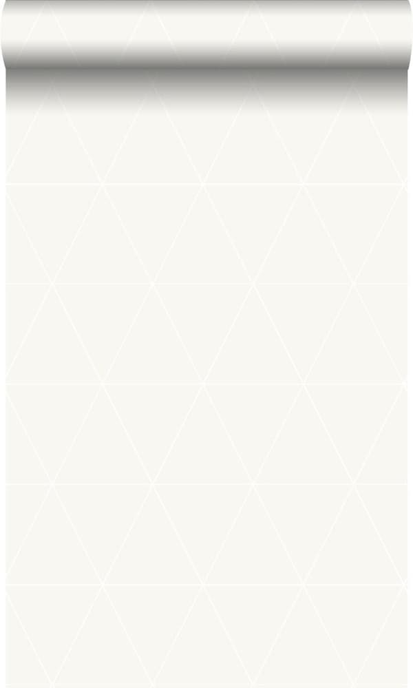 Origin Wallcoverings tapet grafiska trianglar glänsande vitt 0,53 x 10,05 m