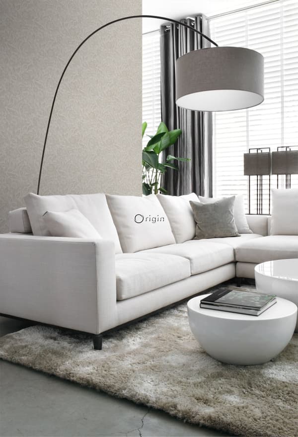 Origin Wallcoverings tapet blommor ljust mullvadsgrått 53 cm x 10,05 m