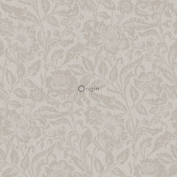 Origin Wallcoverings tapet blommor ljust mullvadsgrått 53 cm x 10,05 m