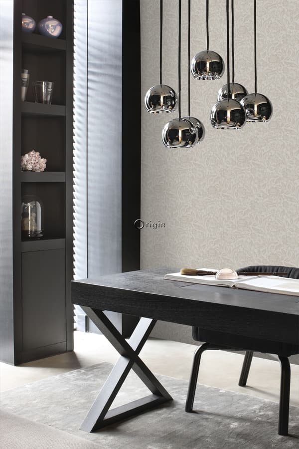 Origin Wallcoverings tapet blommor ljust mullvadsgrått 53 cm x 10,05 m