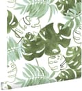 Miniatyrbillede 1 af 8: ESTAhome tapet malede tropiske jungleblade gråligt olivengrønt - 138888 - 53 cm x 10,05 m