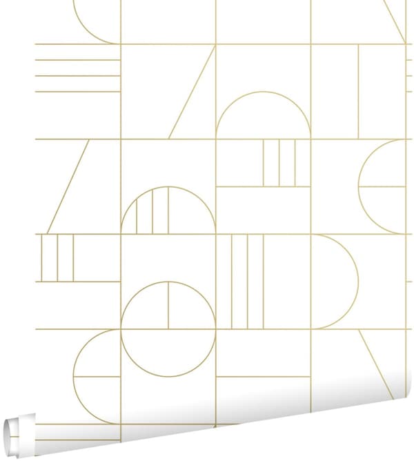 ESTAhome tapet art deco vitt och guld 0,53 x 10,05 m