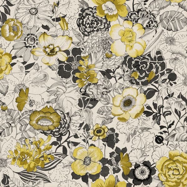 ESTAhome tapet blomster okkergult og beige 53 cm x 10,05 m