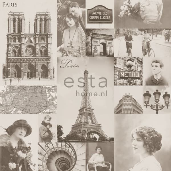 ESTAhome tapet Paris sepiabrunt 53 cm x 10,05 m
