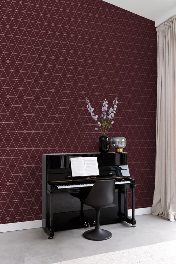 Origin Wallcoverings tapet grafiska trianglar rött 0,53 x 10,05 m