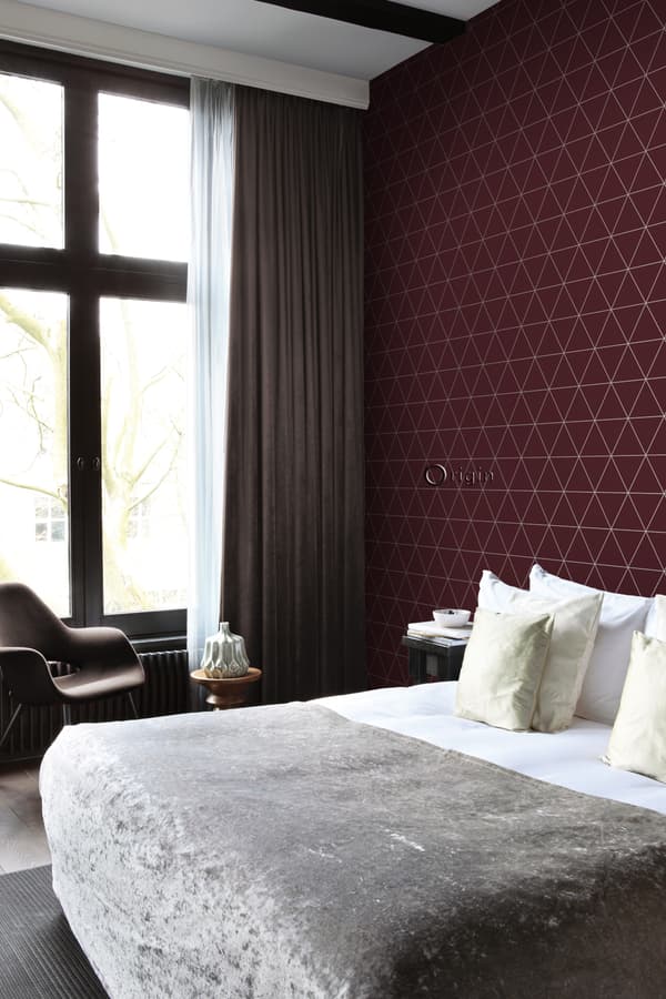 Origin Wallcoverings tapet grafiska trianglar rött 0,53 x 10,05 m