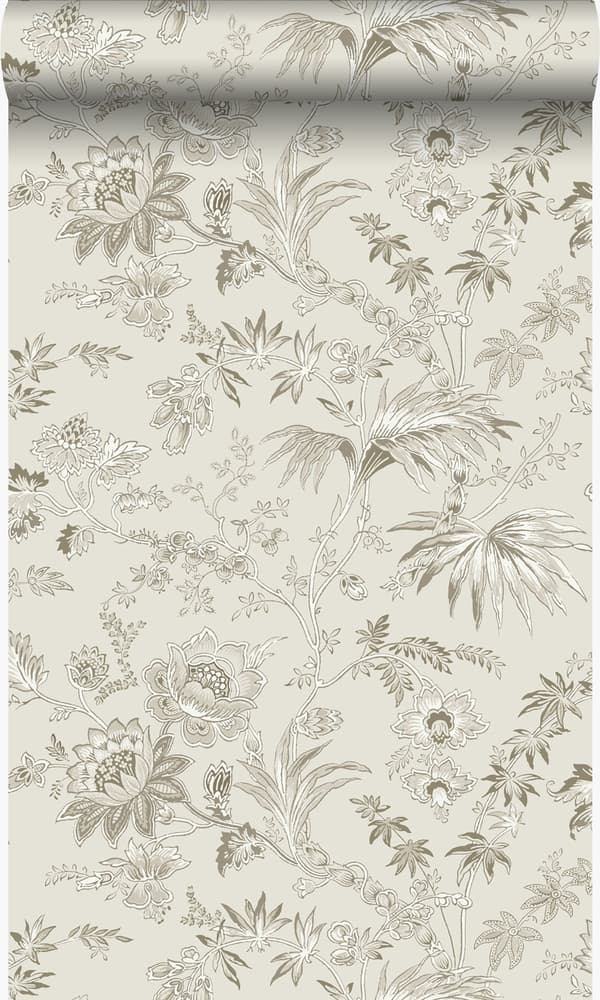Origin Wallcoverings tapet blommor lergrått 53 cm x 10,05 m
