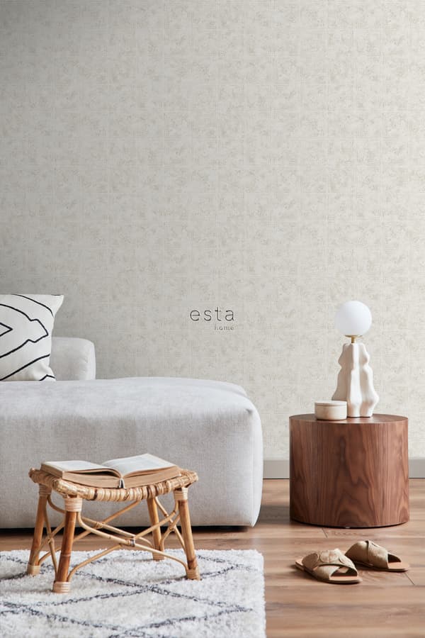 ESTAhome tapet flisemotiv beige 53 cm x 10,05 m